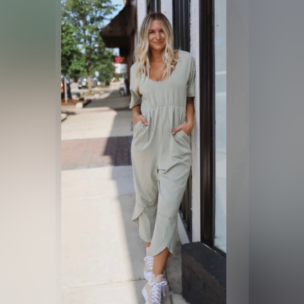 NWOT Free People Intimately Good Side Romper Lima Bean Green Size XS